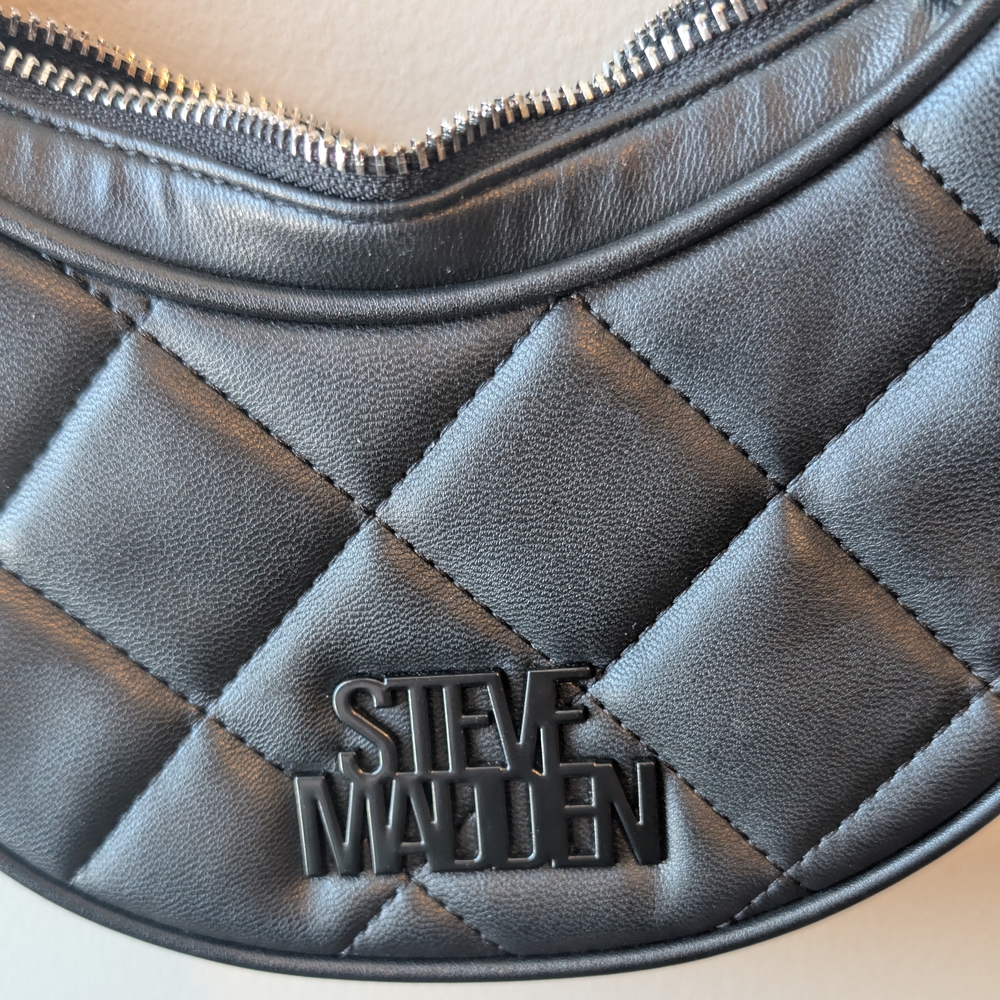 Steve Madden Quilted Black Leather Crossbody